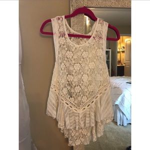 MOVING SALE Free People white lace tank blouse